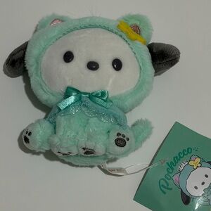 Sanrio Pochacco Cat Mascot Plush Keychain.